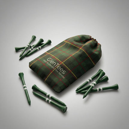 GlenTees Bamboo Golf Green Tees with Tartan Bag