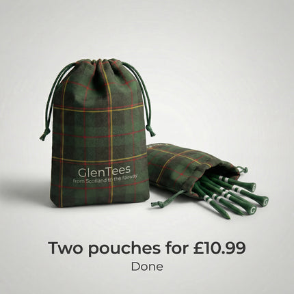 GlenTees Bamboo Golf Tees – Tartan Pouch Bundle (2×50)