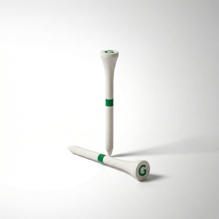 GlenTees Bamboo Golf Tees White/green with Tartan Bag