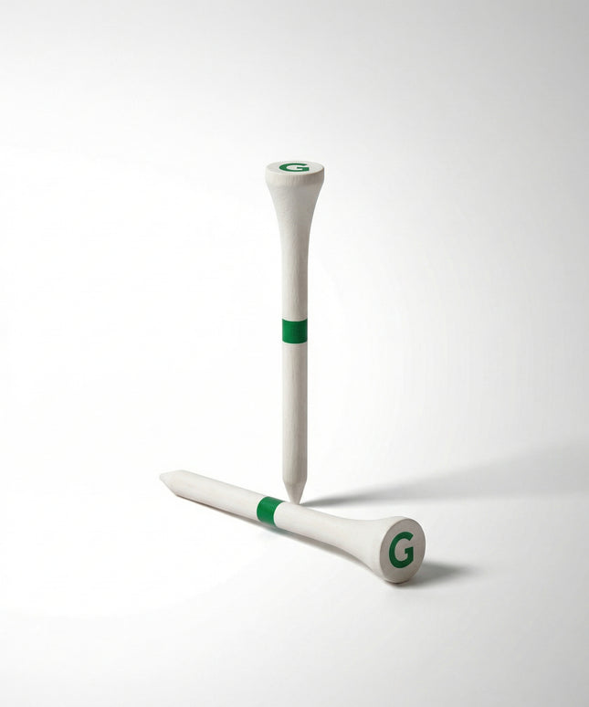 GlenTees Bamboo Golf Tees White/green with Tartan Bag