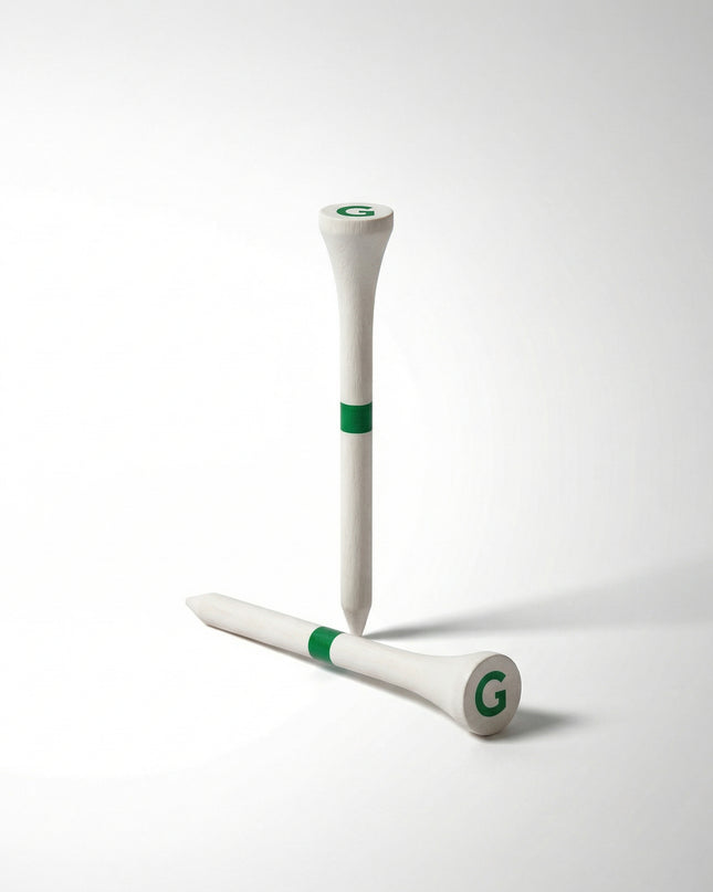 GlenTees Bamboo Golf Tees White/green with Tartan Bag